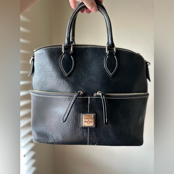 Dooney and Burke top handle pebble leather satchel w/ attachable leather… - Picture 1 of 7
